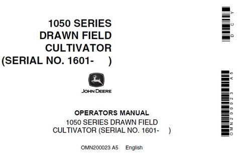 John Deere 1050 SERIES DRAWN FIELD CULTIVATOR (SERIAL NO. 1601- ) Operator’s Manual OMN200023 Download PDF - Manual labs
