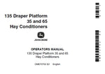 John Deere 135 Draper Platform 35 and 65 Hay Conditioners Operator’s Manual OME70752 Download PDF - Manual labs