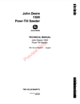 John Deere 1500 Powr-Till Seeder Technical Service Repair Manual TM1152 - Manual labs