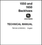 John Deere 1550, 1650 Backhoe Technical Service Repair Manual TM1245 - Manual labs