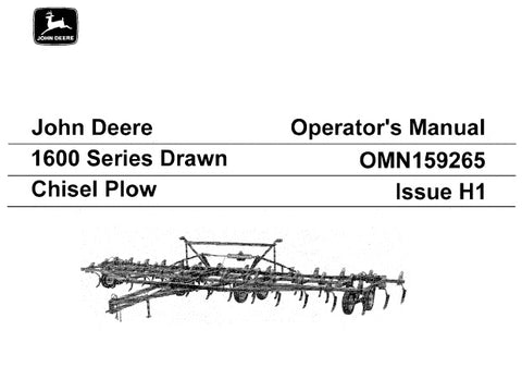 John Deere 1600 SERIES DRAWN CHISEL PLOW Operator’s Manual OMN159265 Download PDF - Manual labs