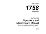 John Deere 1758 Forwarder Operator’s and Maintenance Manual OMF062130 Download PDF - Manual labs