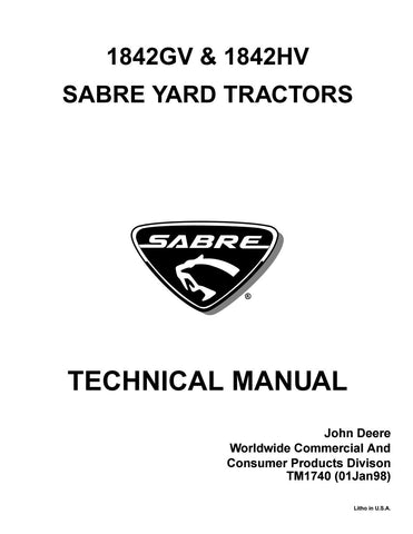 DOWNLOAD PDF John Deere 1842GV, 1842HV Sabre Yard Tractor Technical Service And Repair Manual TM1740