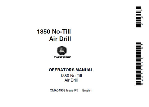 John Deere 1850 No-Till Air Drill Operator’s Manual OMA54933 Download PDF - Manual labs