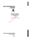 John Deere 200 Synchronous Thinner Technical Service Repair Manual TM1113 - Manual labs