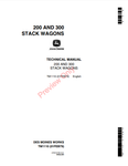 John Deere 200, 300 Stack Wagon Technical Service Repair Manual TM1110 - Manual labs