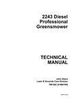 John Deere 2243 Diesel Professional Greensmower Technical Service Repair Manual TM1562 - Manual labs