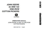 John Deere 22 and 122 One-Row Cotton Pickers Operator’s Manual (OMN159087 B6) OMN159087 Download PDF - Manual labs