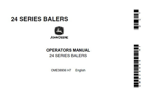 John Deere 24 SERIES BALERS Operator’s Manual OME38936 Download PDF - Manual labs