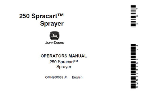 John Deere 250 Spracart Sprayer Operator’s Manual OMN200059 Download PDF - Manual labs