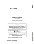 John Deere 419 Loader Operator’s Manual OMW48833 - PDF File