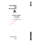 John Deere 500 Round Baler Technical Service Repair Manual TM1140 - Manual labs