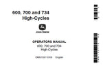 John Deere 600, 700, 734 High-Cycles Operator’s Manual OMN159110, OMN97718 Download PDF - Manual labs