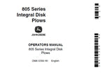 John Deere 805 Series Integral Disk Plows Operator’s Manual OMA12356 Download PDF - Manual labs