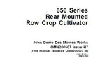 John Deere 856 Series Rear Mounted Row Crop Cultivator Operator’s Manual OMN200507 Download PDF - Manual labs