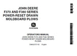 John Deere F370 AND F380 SERIES POWER-RESET DRAWN MOLDBOARD PLOWS Operator’s Manual OMA22707 Download PDF - Manual labs