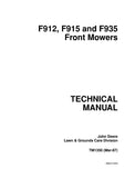 John Deere F912, F915, F935 Front Mowers Technical Service Repair Manual TM1350 - Manual labs