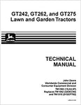 John Deere GT242 GT262 GT275 LAWN GARDEN TRACTOR Service Repair Manual TM1582 - Manual labs