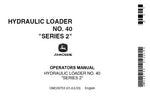 John Deere HYDRAULIC LOADER NO. 40 SERIES 2 Operator’s Manual OMC26753 Download PDF - Manual labs