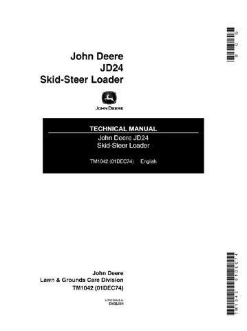 John Deere JD24 Skid-Steer Loader Technical Service Repair Manual TM1042 - Manual labs