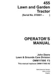 John Deere 455 Lawn and Garden Tractor Operator's Manual OMM117695F3 - Manual labs