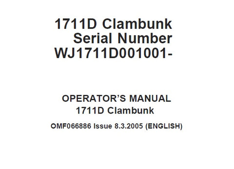 John Deere Timberjack 1711D Clambunk (SN WJ1711D001001-) Operator’s Manual OMF066886 Download PDF - Manual labs