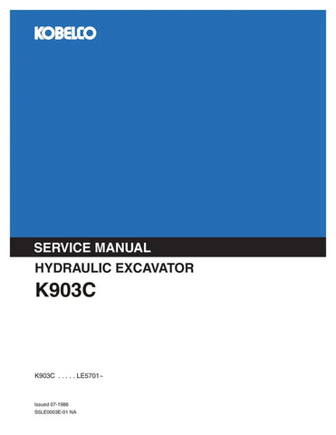 Kobelco K903C Excavator Shop Service Repair Manual DOWNLOAD PDF - Manual labs