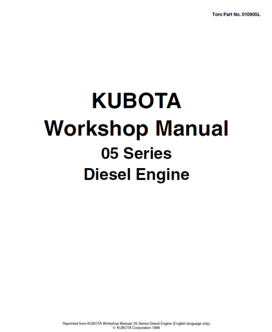 Download PDF For Kubota 05 Series Diesel Engine Workshop Service Repair Manual - PDF File