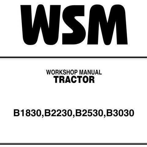 Kubota B1830, B2230, B2530, B3030 Tractor Workshop Service Repair Manual - Manual labs