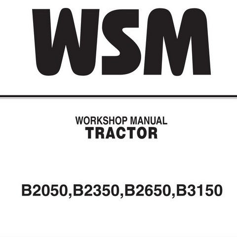 Kubota B2050, B2350, B2650, B3150 Tractor Workshop Service Repair Manual - Manual labs