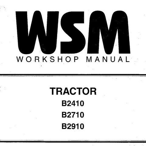 Kubota B2410, B2710, B2910 Tractor Workshop Service Repair Manual - Manual labs