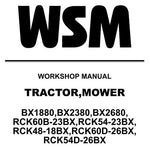Kubota BX1880, 2380, 2680, RCK60B-23BX, 54-23BX, 48-18BX, 60D-26BX, 54D-26B Tractor, Mower Workshop Service Repair Manual - Manual labs