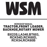Kubota BX23S, LA340, BT603, RCK54D, RCK60D, RCK54, RCK60B Tractor, Front Loader, Backhoe, Rotary Mower Workshop Service Repair Manual - Manual labs
