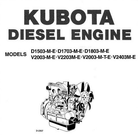 Kubota D1503-M-E Diesel Engine Operator's Manual - Manual labs