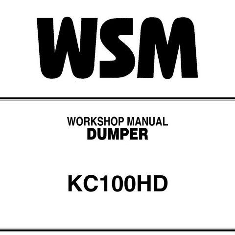 Kubota KC100HD Dumper Workshop Service Repair Manual - Manual labs