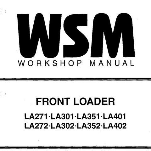Kubota LA271-LA402 Front Loader Workshop Service Repair Manual - Manual labs