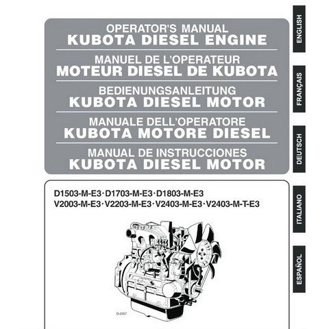 Kubota M-E3 Series Diesel Engine Operator's Manual - Manual labs