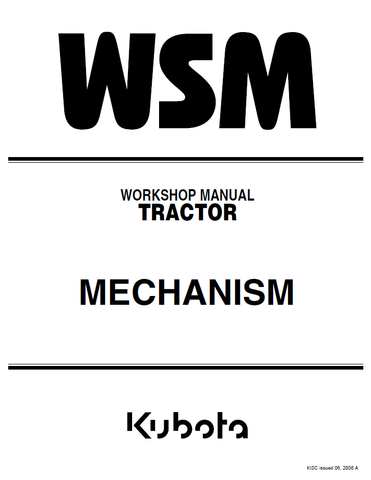 Download PDF For Kubota All Tractor Mechanism Workshop Service Repair Manual - PDF File