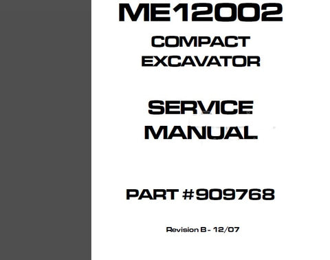 ME12002 - Mustang Compact Excavator Service Repair Manual PDF Download - Manual labs