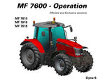 Massey Ferguson MF7614, MF7615, MF7616, MF7618 Tractors (Essential version Dyna-4 – Dyna-6) Operation and Maintenance Manual - PDF File