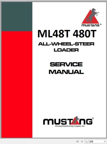 Mustang ML48T, 480T Wheel Loader Service Repair Manual 918139 Instant Download - Manual labs