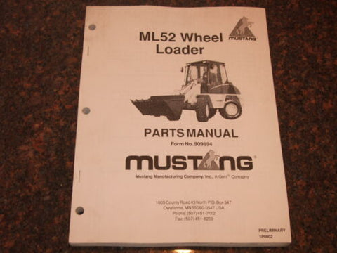 Mustang ML52 Parts Catalog Manual 909894B Download PDF - Manual labs
