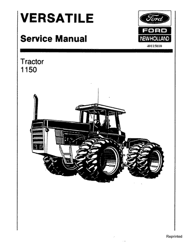 New Holland 1150 Tractor Service Repair Manual 40115010 - Manual labs