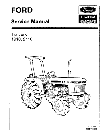 New Holland 1910, 2110 Tractor Service Repair Manual 40191020 - Manual labs