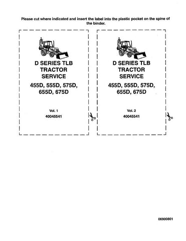 New Holland 455D, 555D, 575D, 655D, 675D Tractor Service Repair Manual 40045541 - Manual labs