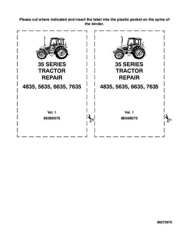 New Holland 4835, 5635, 6635, 7635 Tractor Service Repair Manual 86566075 - Manual labs