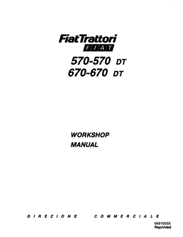 New Holland 570, 670 Tractor Service Repair Manual 06910055 - Manual labs