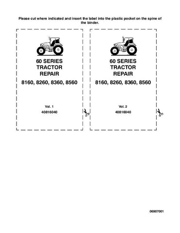 New Holland 8160, 8260, 8360, 8560 Tractor Service Repair Manual 40816040 - Manual labs
