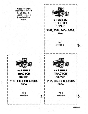 New Holland 9184, 9384, 9484, 9684, 9884 Tractor Service Repair Manual 86608042 - Manual labs