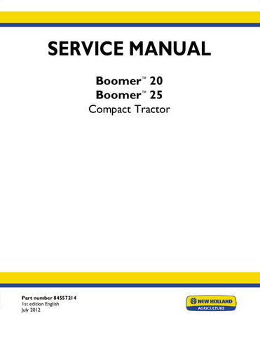 New Holland Boomer 20, 25 Compact Tractor Service Repair Manual 84557214 - Manual labs